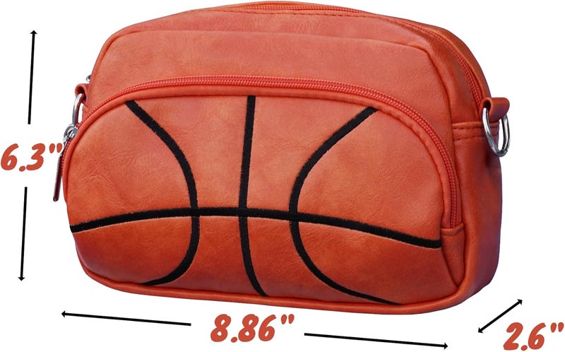 Halftime Handbags Basketball Crossbody Purse Bag for Women – Faux Leather Sporty Stadium Events Handbag with Adjustable Strap, Trendy Cross Body Shoulder Purse for Girls, Athletes & Basketball Lovers, Thanksgiving Gift - Image 2